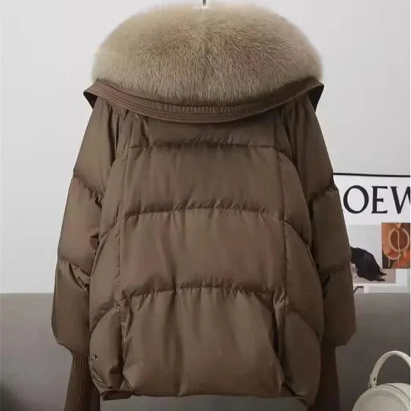 Women’s Padded Insulated Jacket with Plush Collar