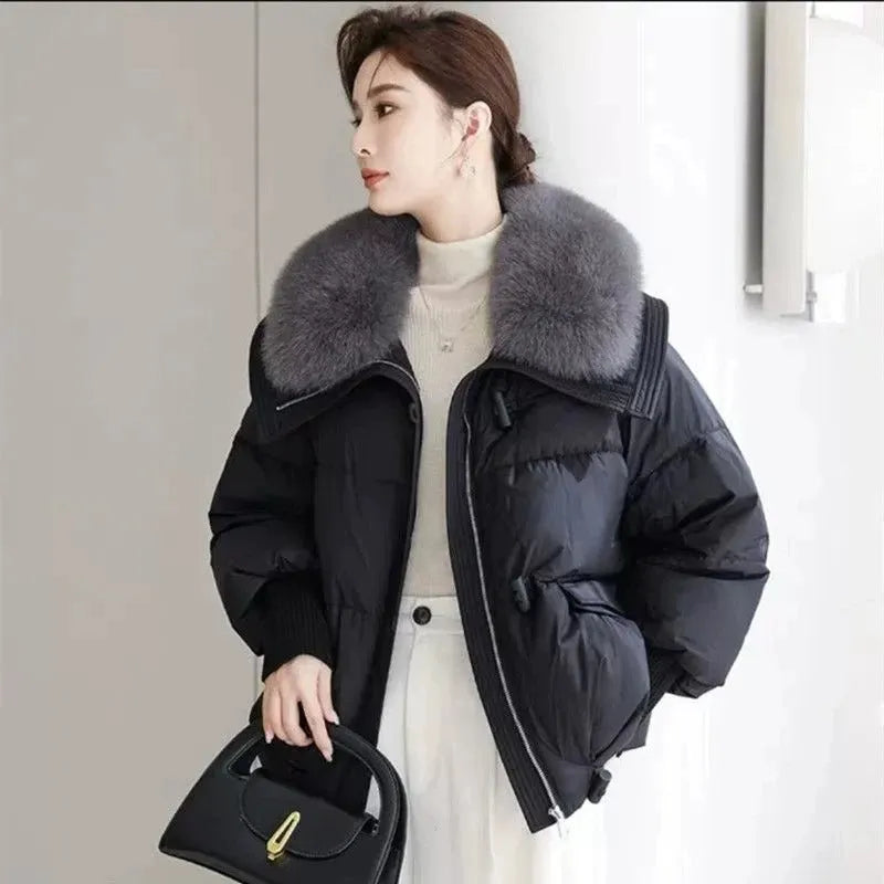 Women’s Padded Insulated Jacket with Plush Collar