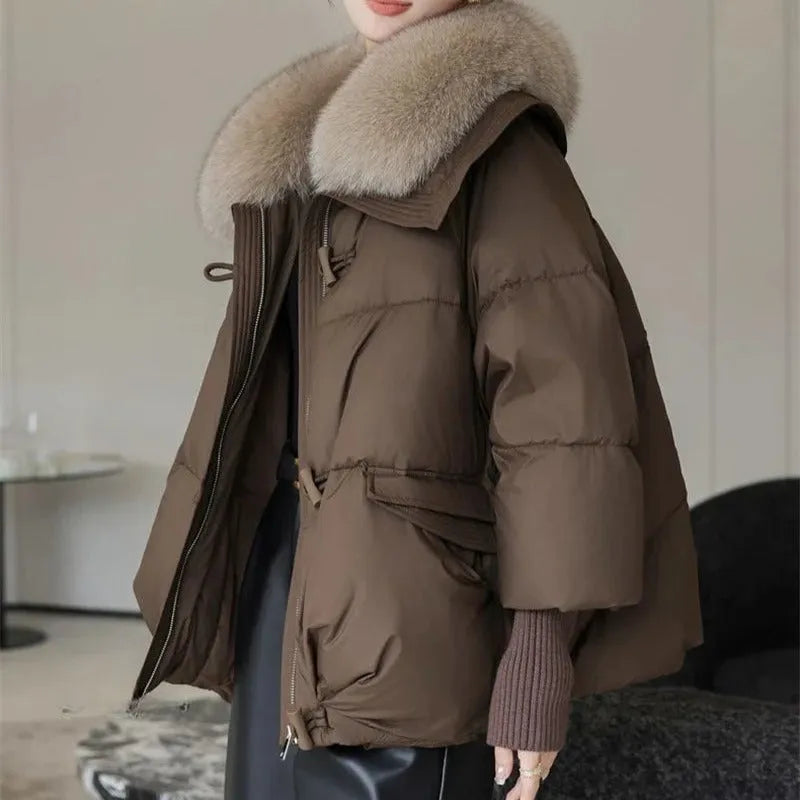 Women’s Padded Insulated Jacket with Plush Collar