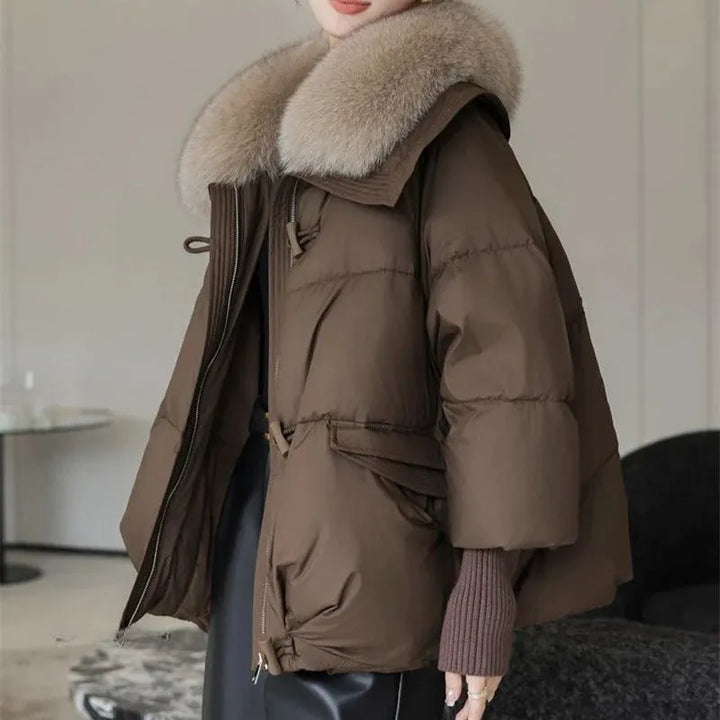 Women’s Padded Insulated Jacket with Plush Collar
