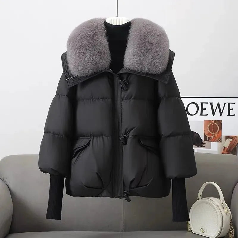 Women’s Padded Insulated Jacket with Plush Collar