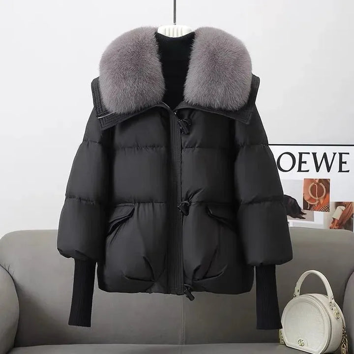 Women’s Padded Insulated Jacket with Plush Collar