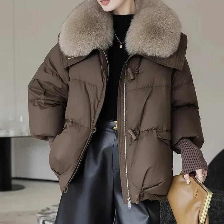 Women’s Padded Insulated Jacket with Plush Collar