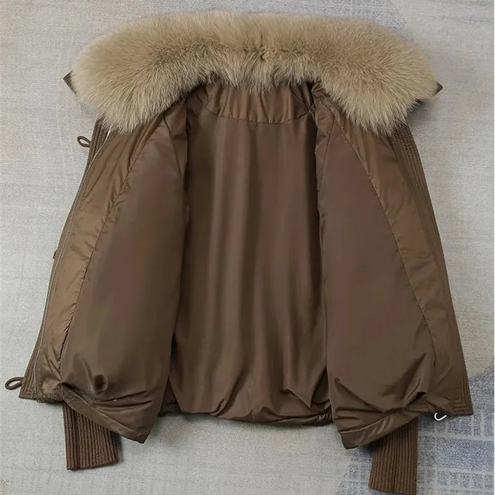 Women’s Padded Insulated Jacket with Plush Collar