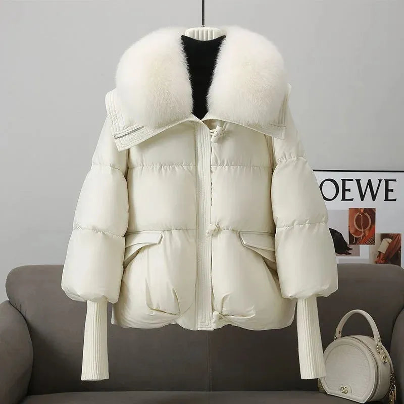 Women’s Padded Insulated Jacket with Plush Collar