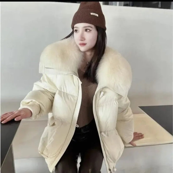 Women’s Padded Insulated Jacket with Plush Collar