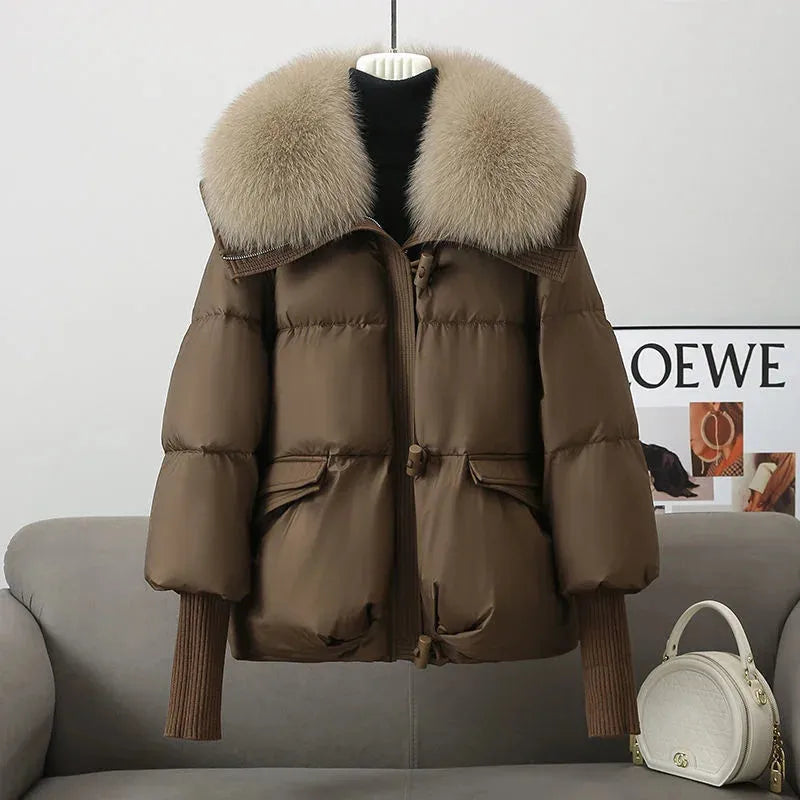Women’s Padded Insulated Jacket with Plush Collar