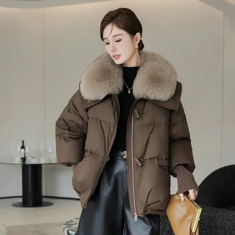 Women’s Padded Insulated Jacket with Plush Collar