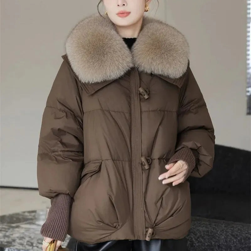 Women’s Padded Insulated Jacket with Plush Collar