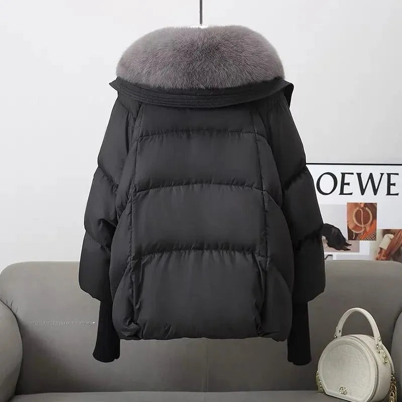 Women’s Padded Insulated Jacket with Plush Collar