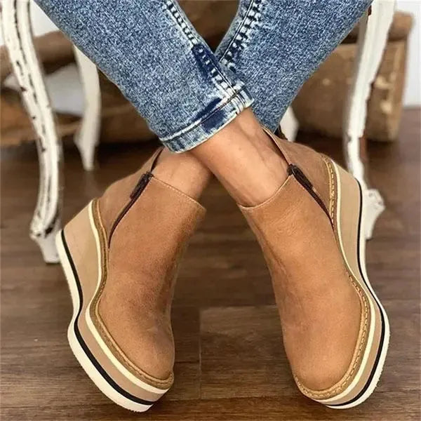 Women's Platform Ankle Boots with Wide Fit