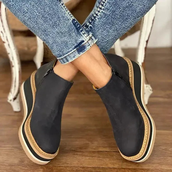 Women's Platform Ankle Boots with Wide Fit
