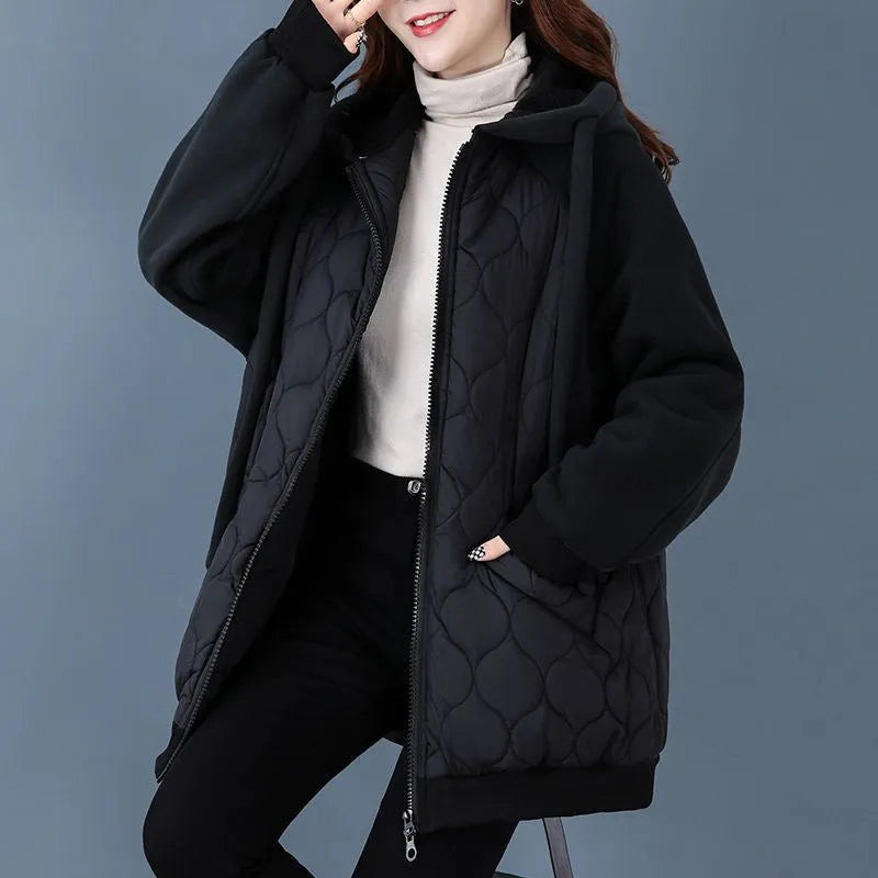 Women’s Quilted Insulated Jacket with Adjustable Hood