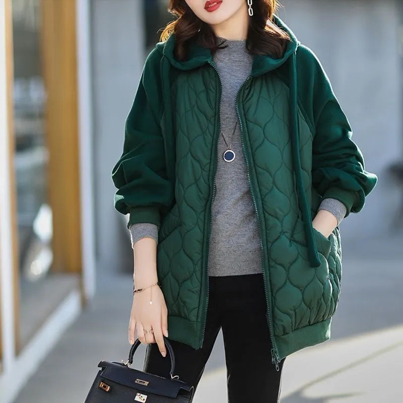Women’s Quilted Insulated Jacket with Adjustable Hood