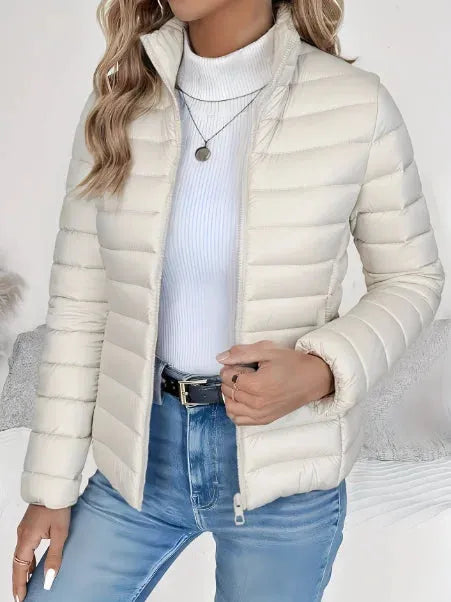 Women’s Quilted Lightweight Jacket with Stand Collar