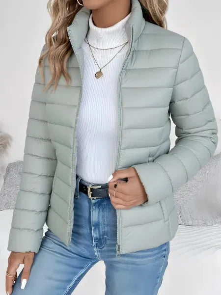 Women’s Quilted Lightweight Jacket with Stand Collar