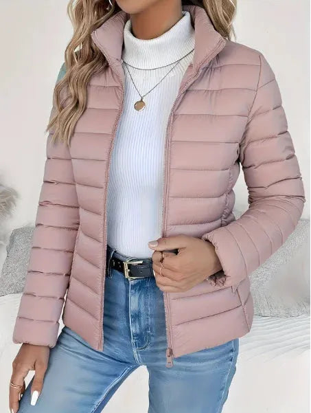 Women’s Quilted Lightweight Jacket with Stand Collar