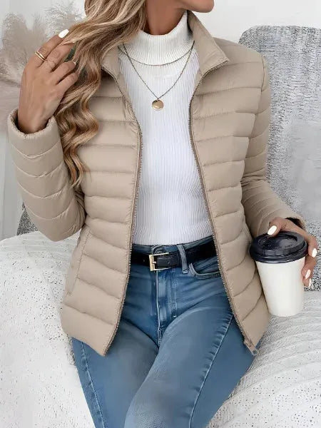 Women’s Quilted Lightweight Jacket with Stand Collar