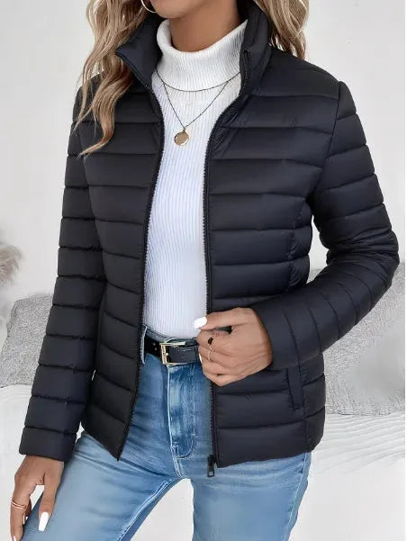 Women’s Quilted Lightweight Jacket with Stand Collar