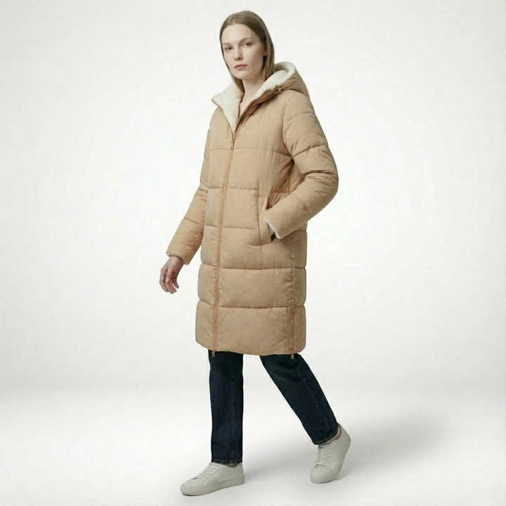 Women's Reversible Winter Puffer Jacket with Hood