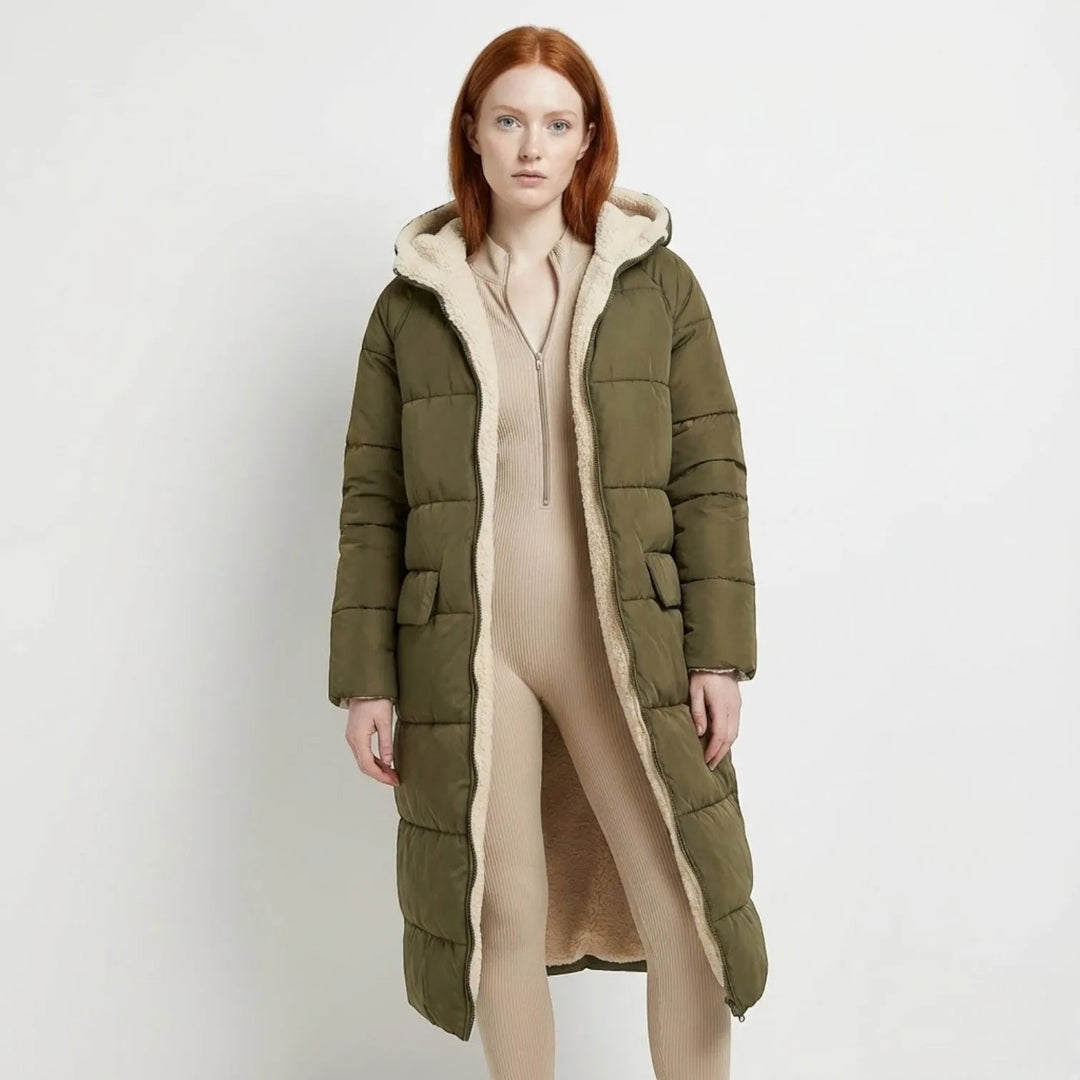 Women's Reversible Winter Puffer Jacket with Hood