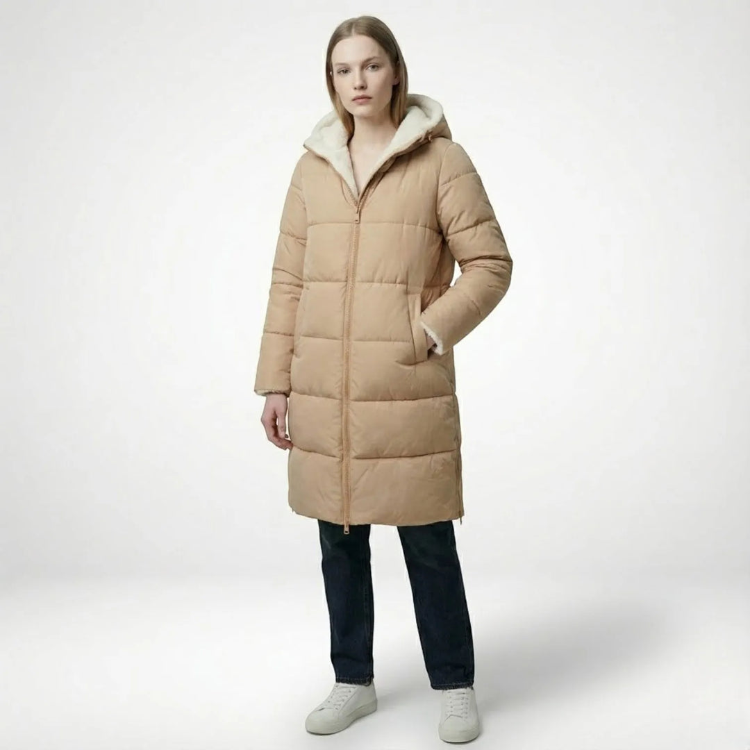 Women's Reversible Winter Puffer Jacket with Hood