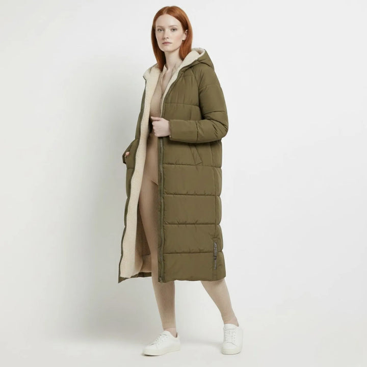 Women's Reversible Winter Puffer Jacket with Hood