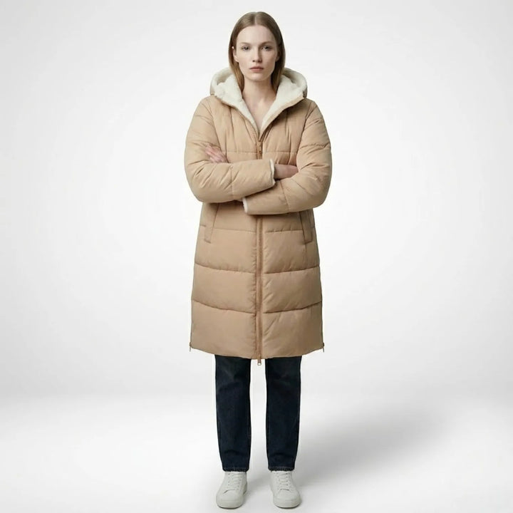Women's Reversible Winter Puffer Jacket with Hood