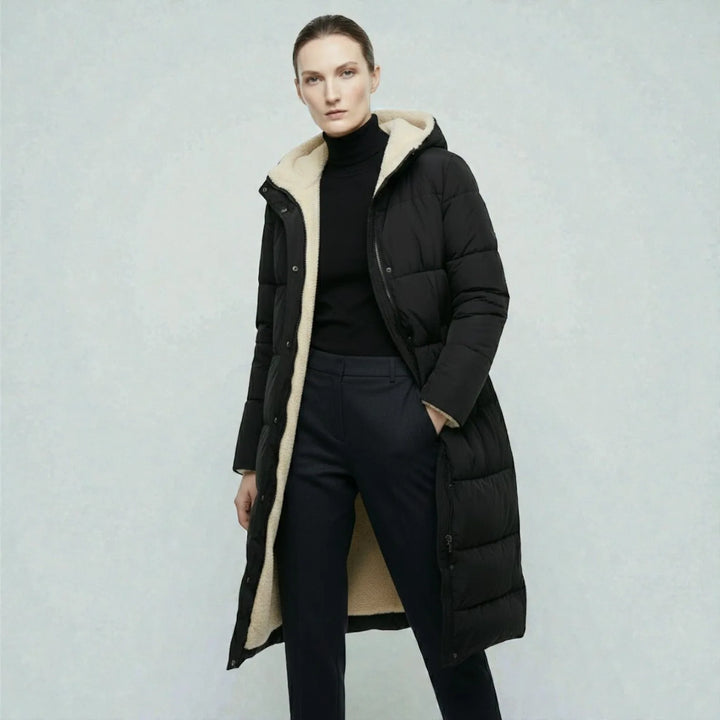 Women's Reversible Winter Puffer Jacket with Hood