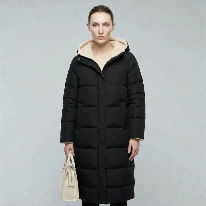 Women's Reversible Winter Puffer Jacket with Hood