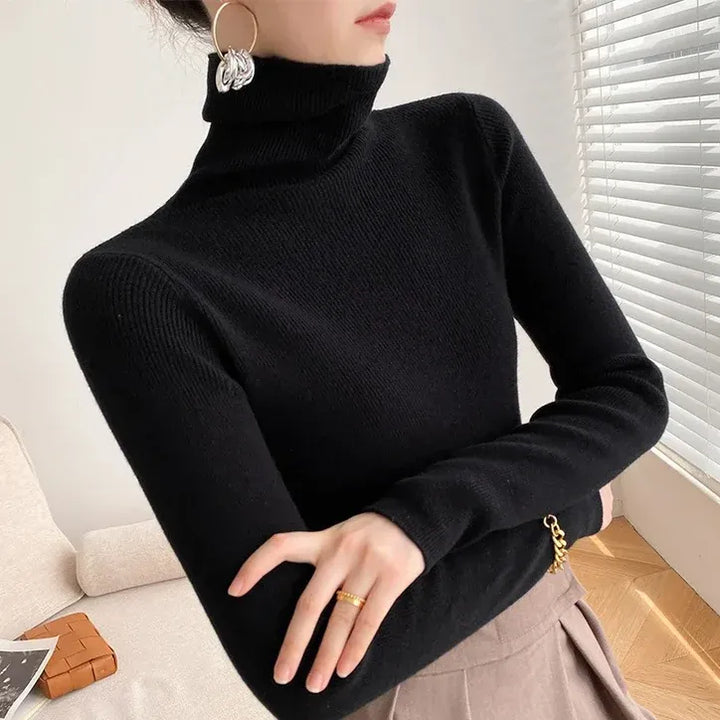 Women's Slim Fit Knit Sweater with Turtleneck