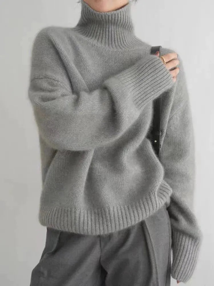 Women’s Soft Elegant Sweater with Turtleneck