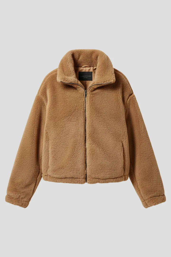 Women’s Zip-Up Casual Jacket with Raised Collar