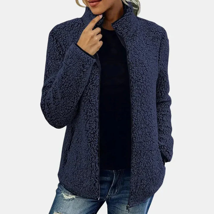 Women's Zip-Up Teddy Jacket with Sherpa Lined