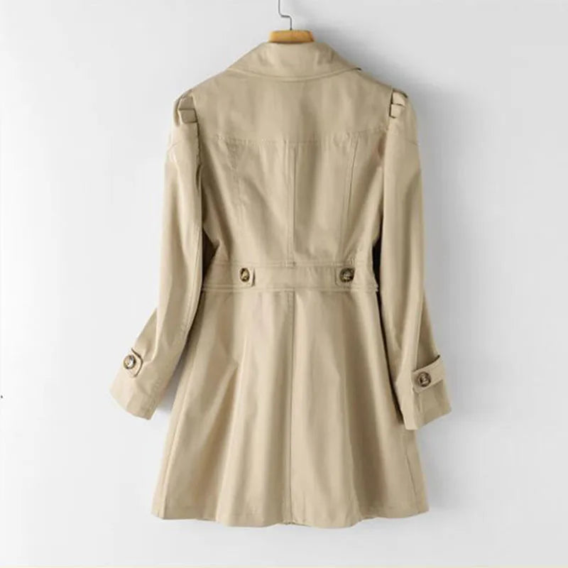 Women’s Classic Coat with Notched Lapels and Water-Resistant Finish
