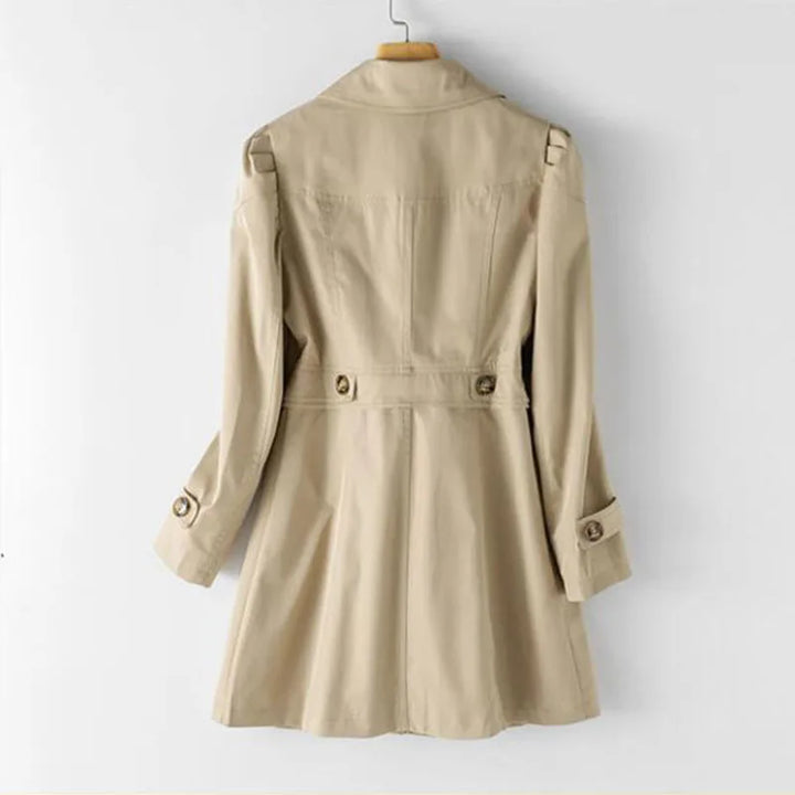 Women’s Classic Coat with Notched Lapels and Water-Resistant Finish
