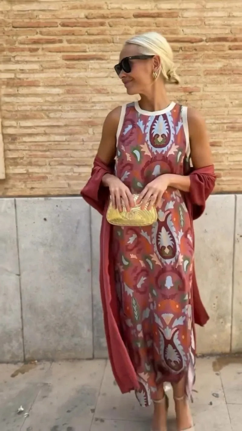 Ainara | Elegant long dress with matching shawl