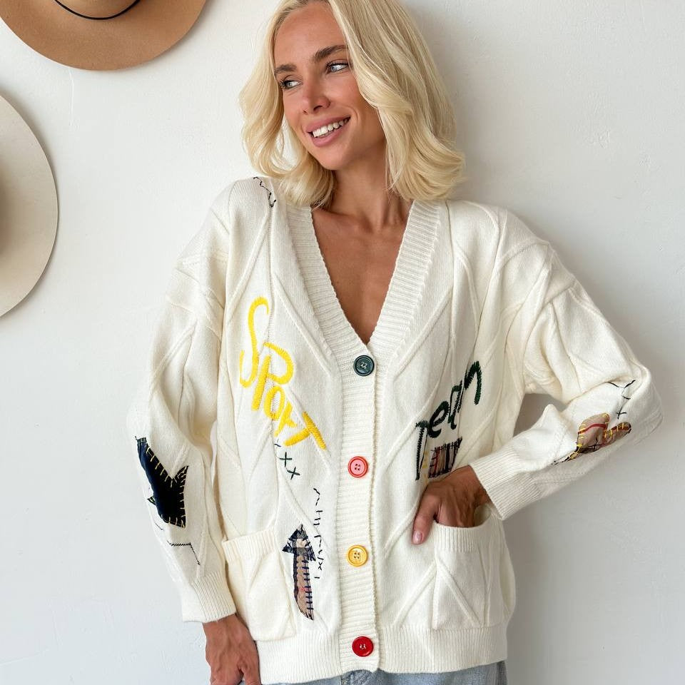 Zoe™ - Embroidered Knitted Cardigan